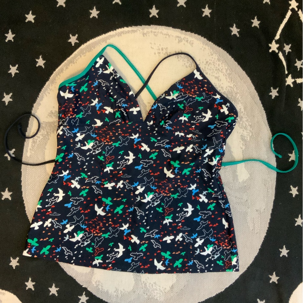 Patagonia Women's Swim Tankini Top - Multicolor Bird or Fowl Print